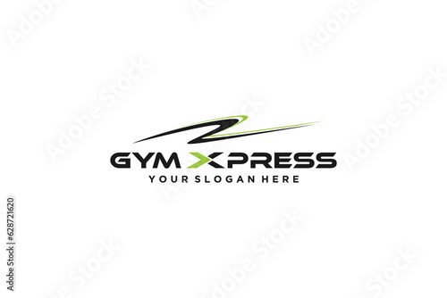 Gym health care sports logo design text typography with X letter variation for supplement product identity