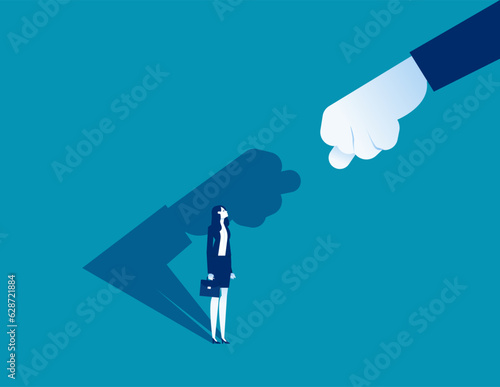 Business person with fight back. Business vector illustration