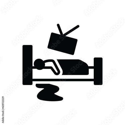 Black solid icon for died