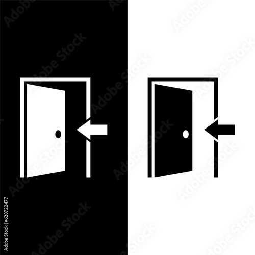 black and white door icon