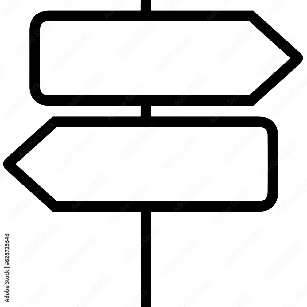 Signpost direction icon symbol vector image. Illustration of the arrow information signboard guide destination design image - obrazy, fototapety, plakaty 
