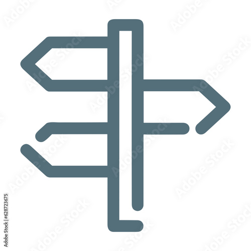 Signpost direction icon symbol vector image. Illustration of the arrow information signboard guide destination design image