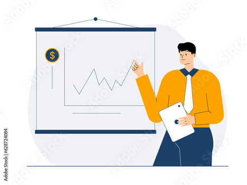 Business Concept illustrations. Vector illustration. Business people vector on white background. Businessman taking part in business activity.
