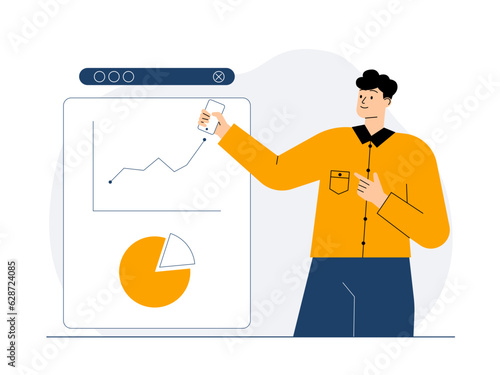 Business Concept illustrations. Vector illustration. Business people vector on white background. Businessman taking part in business activity.