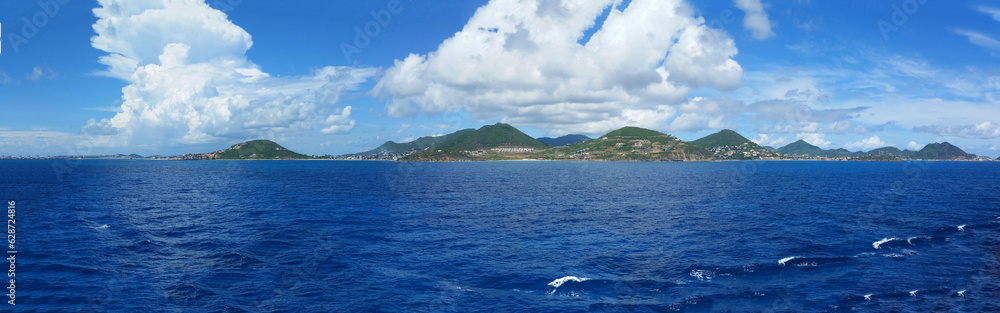 The Island of Saint Martin in the Caribbean During a Sunny Day
