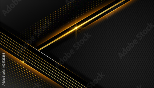 luxurious and shiny golden lines black wallpaper design