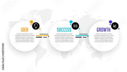 three step infographic sequence diagram template for business marketing
