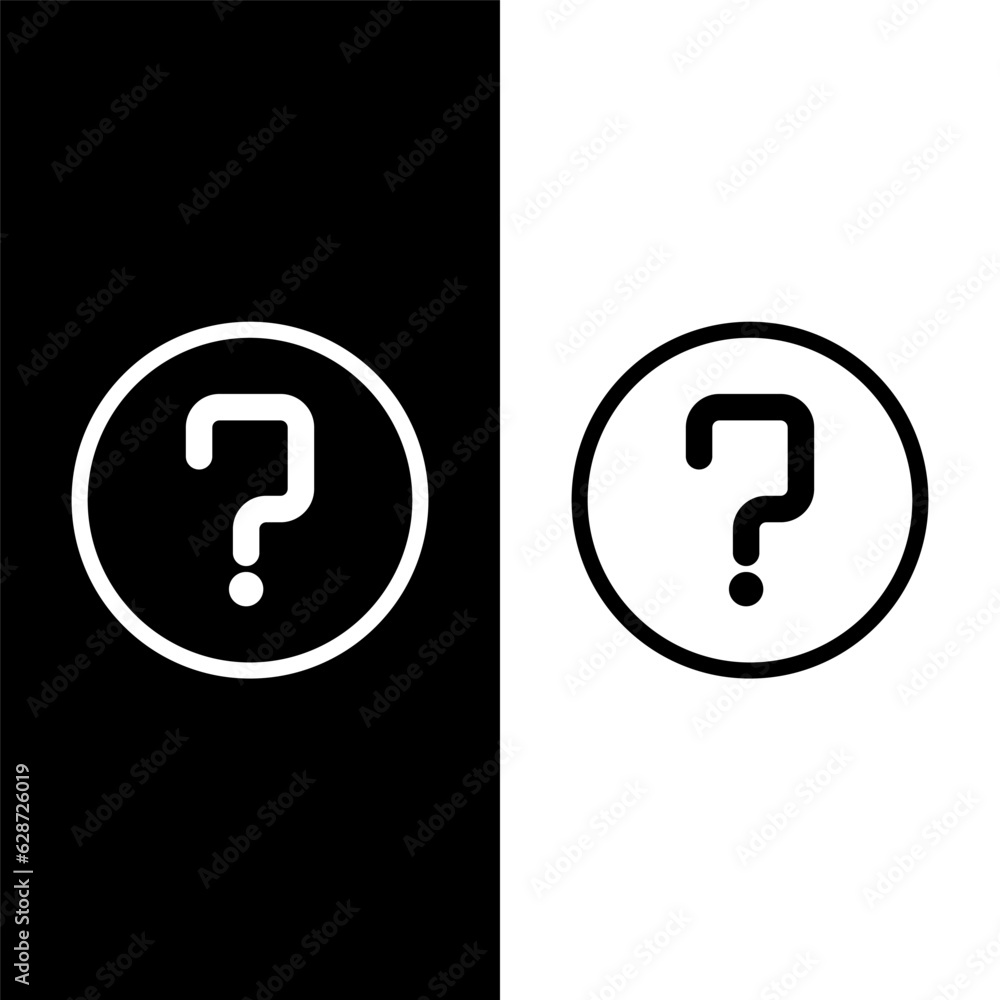 black and white question mark icon black and white question mark icon