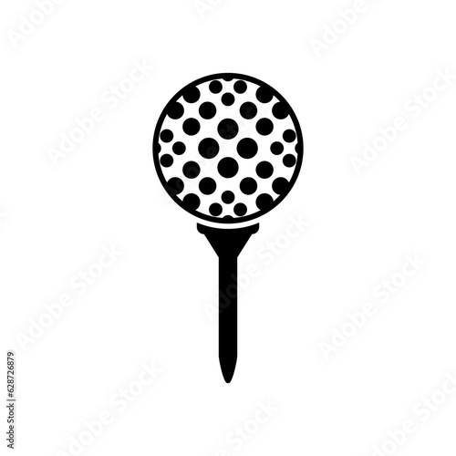 High-quality Golf Ball on Tee Icon Vector Art Illustration. Perfect for golf-related projects and sports themes. Detailed design, isolated on white.
