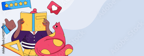 Education learning people flat vector concept hand drawn illustration
