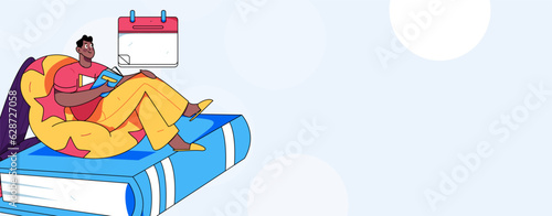 Education learning people flat vector concept hand drawn illustration
