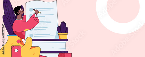 Education learning people flat vector concept hand drawn illustration
