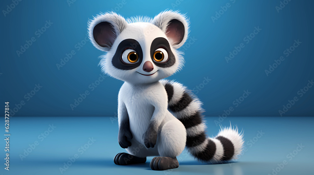 Lemur 3D cute simple background