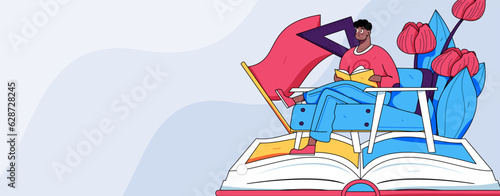 Education learning people flat vector concept hand drawn illustration
