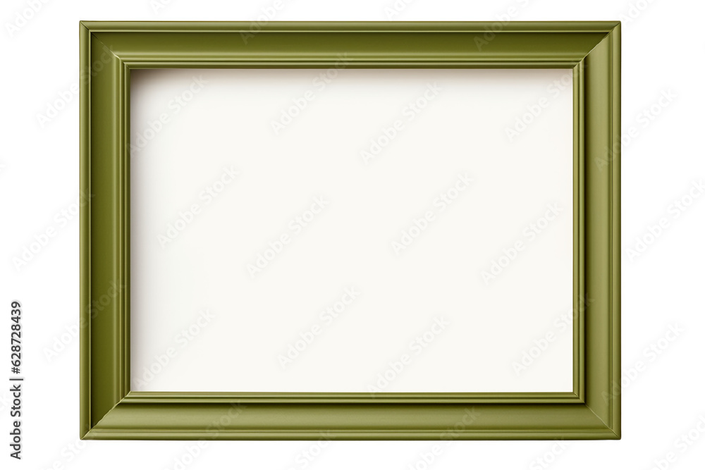 Green square picture frame isolated on white background with empty space for image. Mockup for design, photo, poster. AI generation Green square picture frame isolated on white background with empty space for image. Mockup for design, photo, poster. AI generation