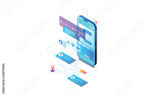 Antigravity Isometric Mobile Phone Concept Landing Page
