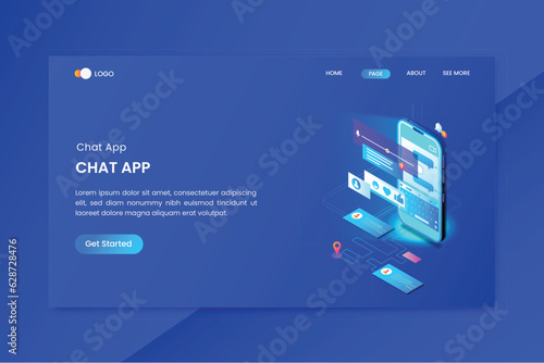 Antigravity Isometric Mobile Phone Concept Landing Page