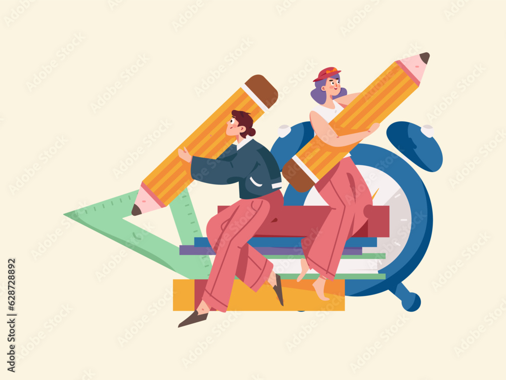 Education learning people flat vector concept hand drawn illustration
Education learning people flat vector concept hand drawn illustration