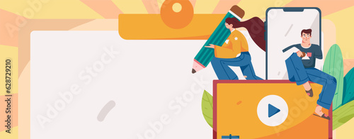Education learning people flat vector concept hand drawn illustration
