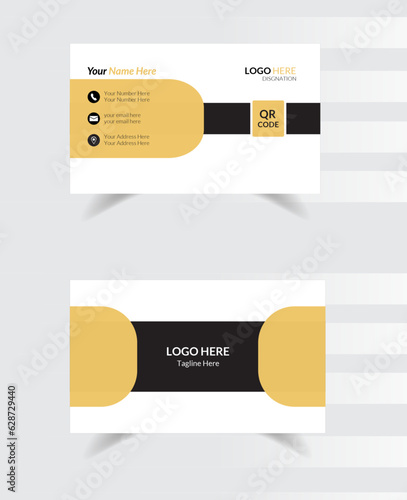 Business Card design Modern template black and yellow  Color Business card design vector 