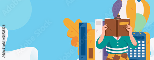 Education learning people flat vector concept hand drawn illustration
