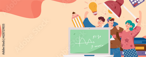 Education learning people flat vector concept hand drawn illustration
