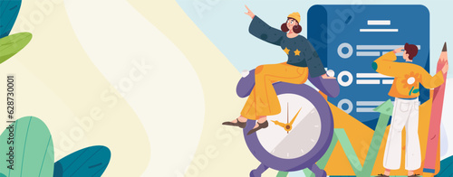 Education learning people flat vector concept hand drawn illustration
