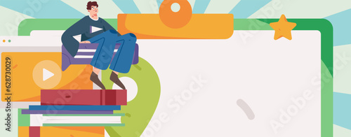 Education learning people flat vector concept hand drawn illustration
