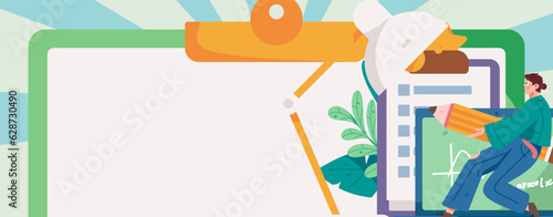 Education learning people flat vector concept hand drawn illustration
