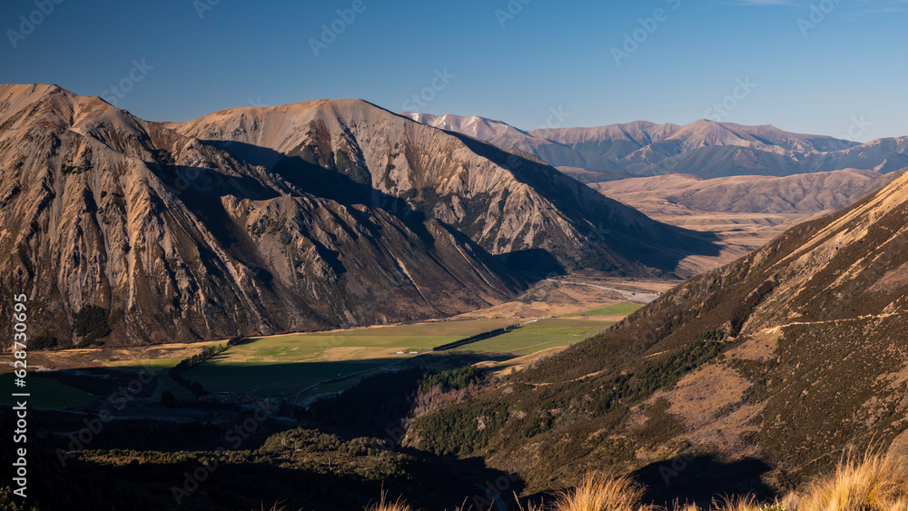 landscape with lake, Helicopter Hill, New Zealand