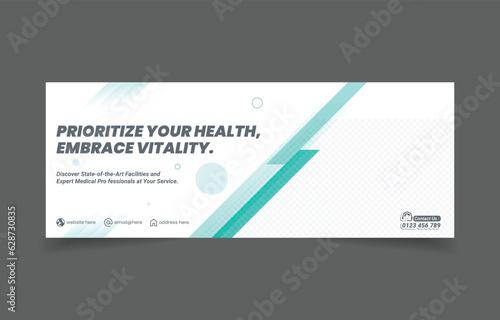 healthcare medical theme linkedin cover social media banner