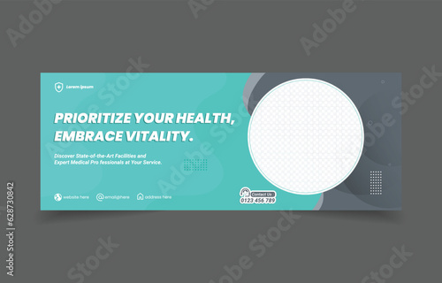 healthcare medical theme linkedin cover social media banner