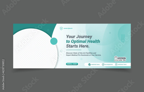 healthcare medical theme linkedin cover social media banner
