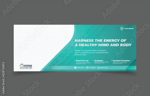 healthcare medical theme linkedin cover social media banner