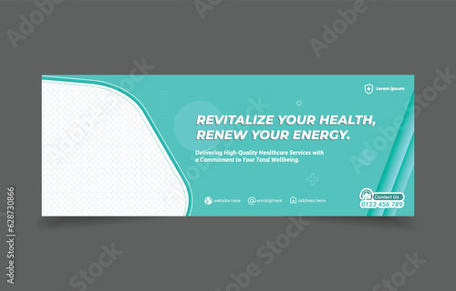 healthcare medical theme linkedin cover social media banner