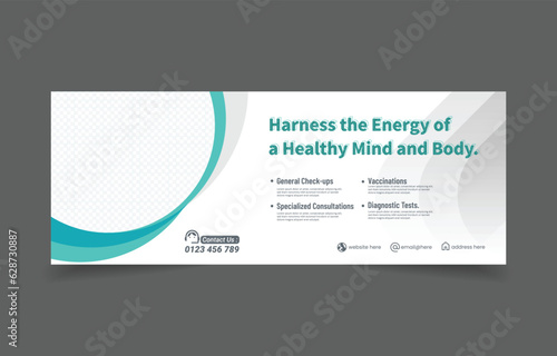 healthcare medical theme linkedin cover social media banner