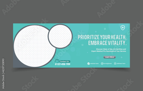 healthcare medical theme linkedin cover social media banner