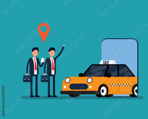 Find taxi online. Online car sharing concept, Mobile city transportation