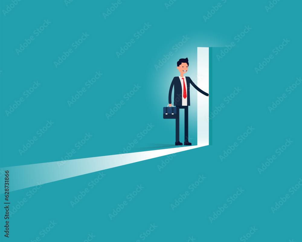 Business person open the door. Opening opportunity door Concept Business person open the door. Opening opportunity door Concept