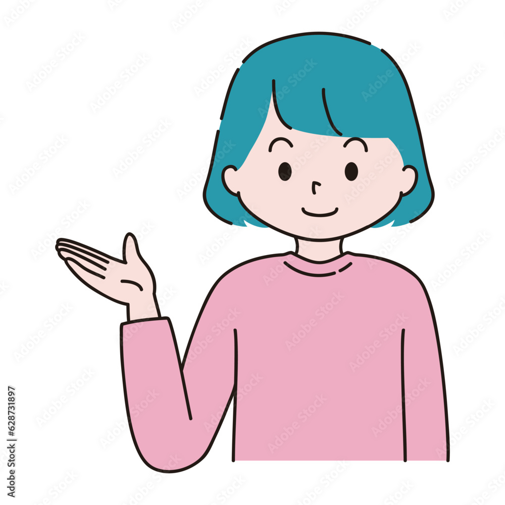 案内する女性 案内する女性