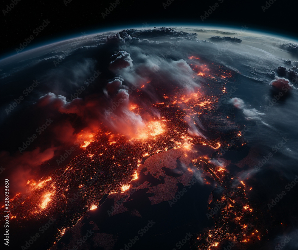 Satellite's Grief: The World Ablaze from Space, generative ai Satellite's Grief: The World Ablaze from Space, generative ai