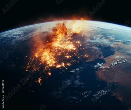 Burning Planet: Environmental Apocalypse from Orbit, generative ai