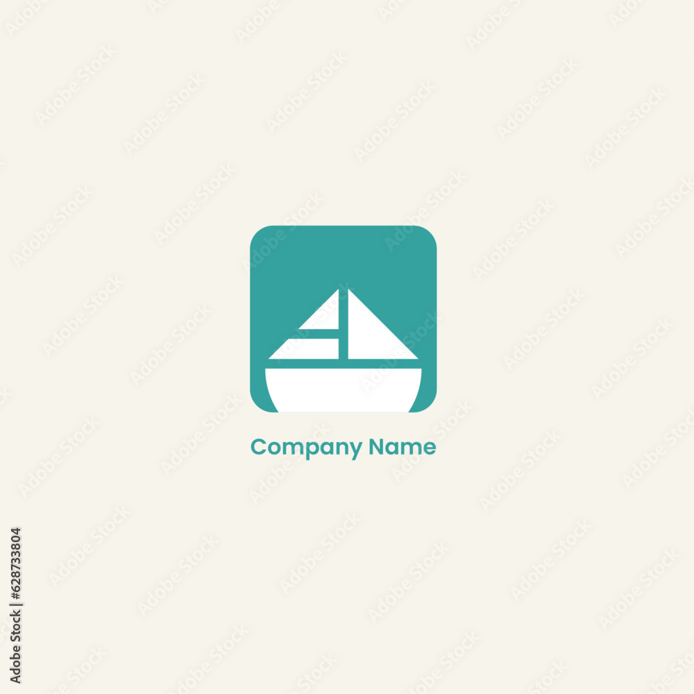 Sailing boat logo in the sea. Editable Resizable Vector EPS 10 Sailing boat logo in the sea. Editable Resizable Vector EPS 10