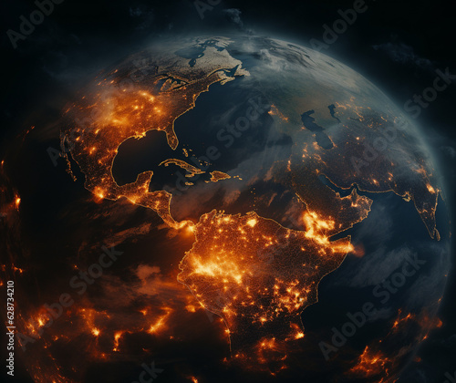 Inferno Unleashed: Fires Engulfing Earth from Space, Generative AI