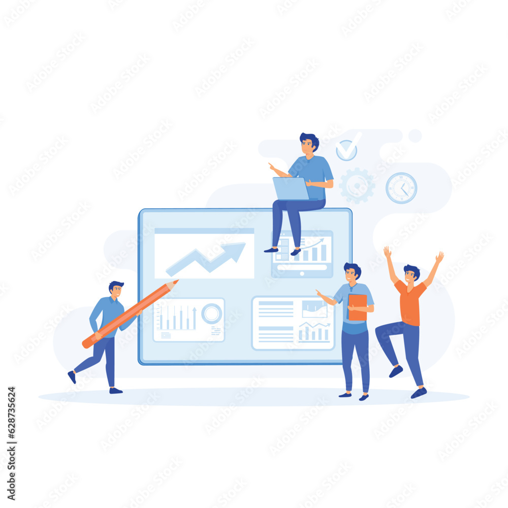 agile project management concept, Work flow organization. Office work and time management. flat vector modern illustration agile project management concept, Work flow organization. Office work and time management. flat vector modern illustration