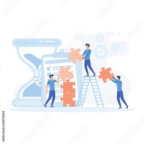 Project delivery concept. Project management. Business process and planning, workflow organization. flat vector modern illustration  