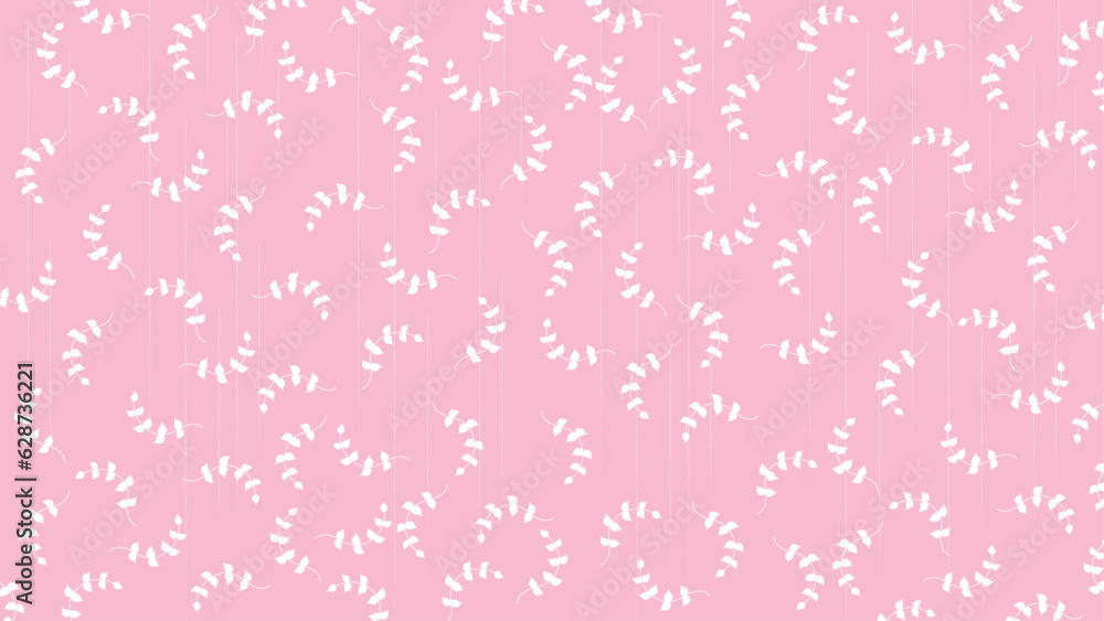 White leafs embroidery on pink background.Ikat ethnic oriental seamless pattern traditional.Aztec style abstract vector illustration.design for texture,fabric,clothing,wrapping,decoration. White leafs embroidery on pink background.Ikat ethnic oriental seamless pattern traditional.Aztec style abstract vector illustration.design for texture,fabric,clothing,wrapping,decoration.
