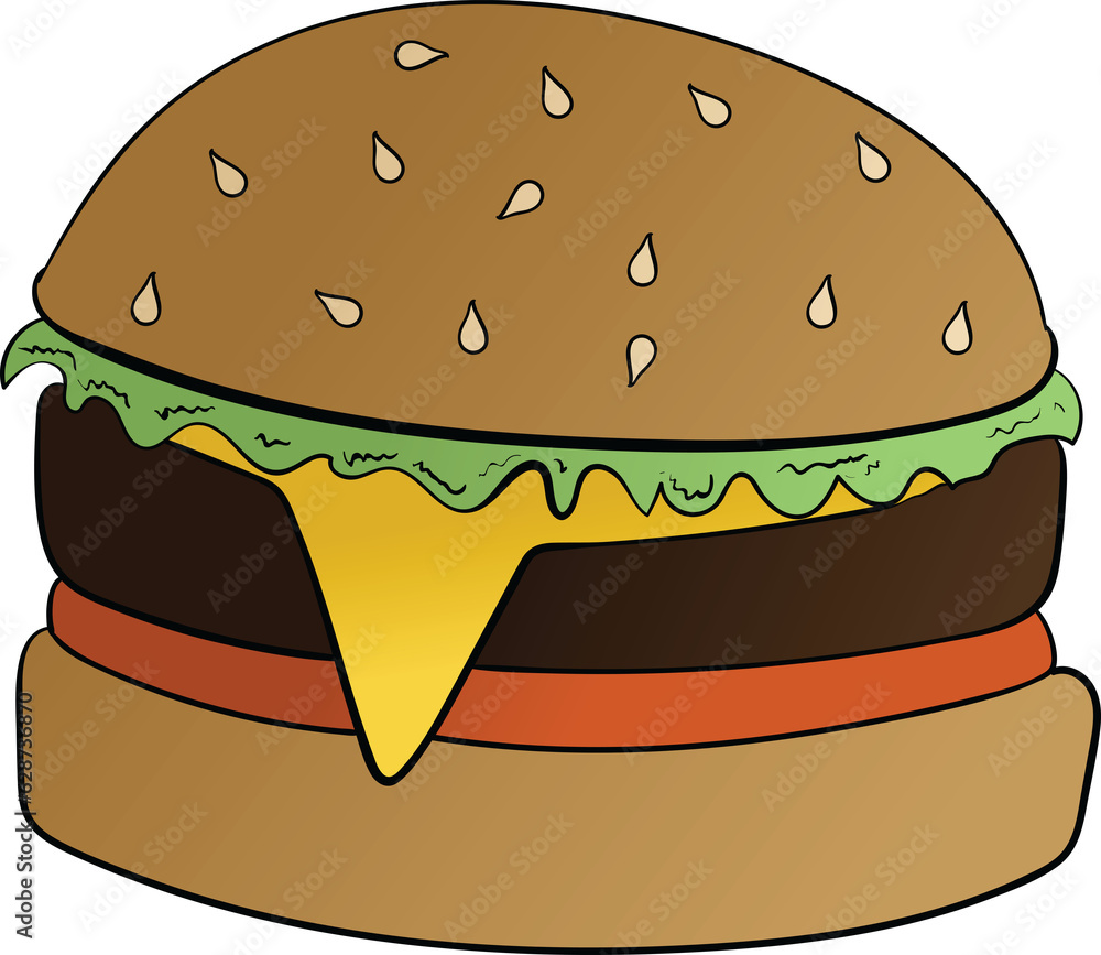 Digital png illustration of colourful hamburger on transparent background Digital png illustration of colourful hamburger on transparent background