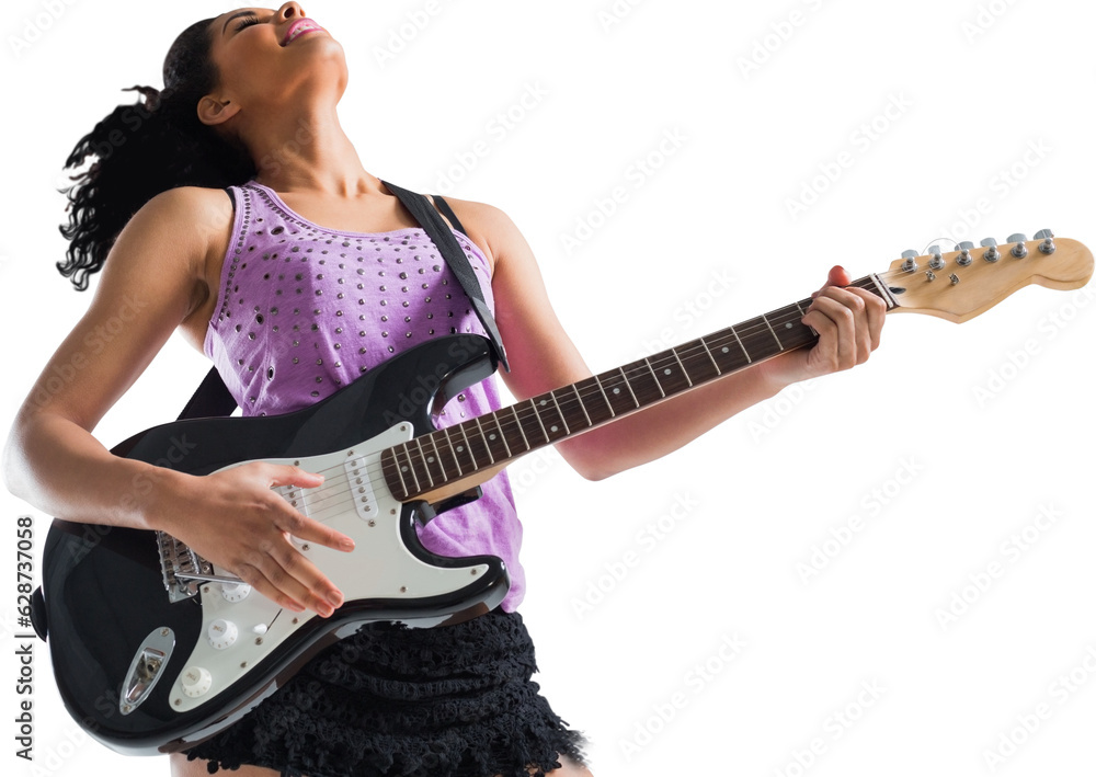 Obraz premium Digital png photo of biracial woman on transparent background