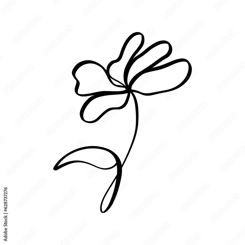 abstract line art flower
